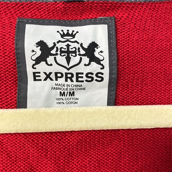 Express red button down cardigan size medium - Picture 2 of 7